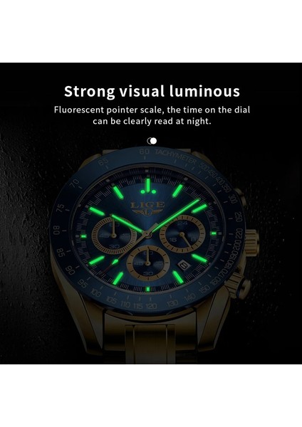 Erkekler Için Çelik Gül Goldblue Lıge Izle Üst Marka Aydınlık Spor Paslanmaz Çelik Chronograph Erkek Saatler 2023 Lüks Altın Kuvars Kol Saatleri + Kutu (Yurt Dışından) fırsatları