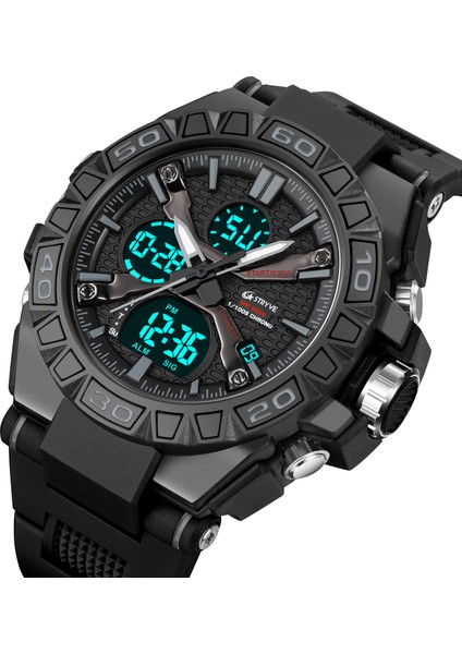 S8026 Altın Yeni Stryve Marka Spor Relojs Sıcak Erkek Dijital-Analog Çift Hareketi Aydınlık Takvim 5ATM Su Geçirmez Saatler S8025 S8026 (Yurt Dışından) modelleri