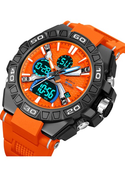 S8026 Altın Yeni Stryve Marka Spor Relojs Sıcak Erkek Dijital-Analog Çift Hareketi Aydınlık Takvim 5ATM Su Geçirmez Saatler S8025 S8026 (Yurt Dışından) fırsatları