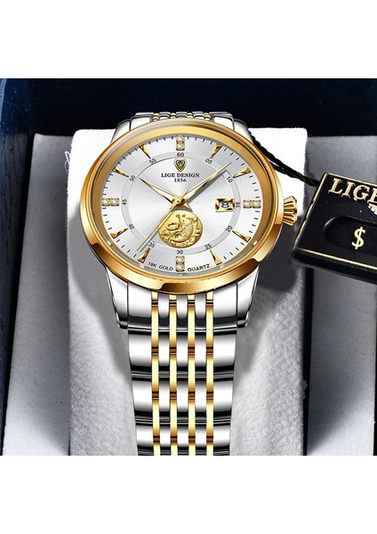 Çelik Altın Mavi Lıge Iş Erkekler Saatler Takvim Üst Marka Lüks Paslanmaz Çelik 30 M Su Geçirmez Kuvars Kol Saati Erkekler Için Relogios Masculinos (Yurt Dışından) fiyatları