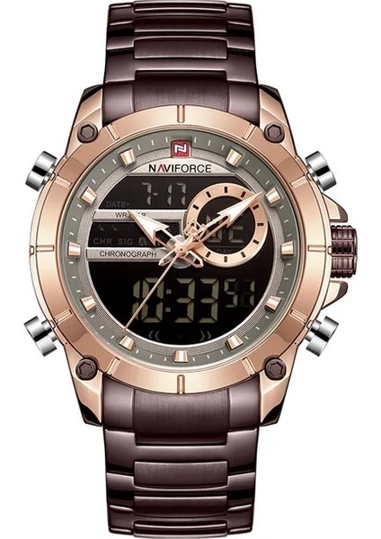 Kahve Relogio Masculino Navıforce Üst Marka Erkek Saatler Moda Lüks Kuvars Izle Erkek Askeri Chronograph Spor Kol Saati Saat (Yurt Dışından)