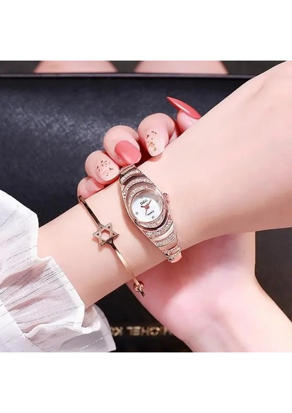 Gül 2020 Marka Lüks Bilezik Izle Kadın Saatler Gül Altın Kadın Saatleri Elmas Bayan Izle Saat Relogio Feminino Reloj Mujer (Yurt Dışından)