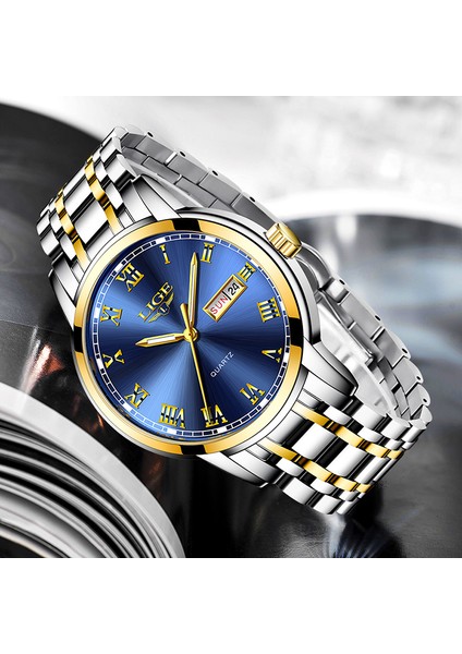 Gümüş Mavi Lıge Japonya Kuvars Kadın Saati Moda Kadın Kol Saati Isviçre Lüks Marka Reloj Mujer Su Geçirmez Kadın Bilezik Izle (Yurt Dışından) fırsatları