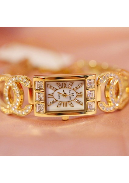 Gümüş Lüks Kadın Saatler Moda Bayanlar Kuvars Saatler Elbise Kristal Elmas Bilezik Saatler Kadın Tarih Saat Relojes Para Mujer (Yurt Dışından) indirimleri