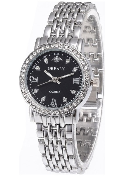 Gümüş Siyah Küçük Yeni Gündelik Altın Saat Kadın Saatler Bayanlar Yaratıcı Çelik Kadın Bilezik Saatler Kadın Saat Severler Kol Saati Relogio Feminino (Yurt Dışından)