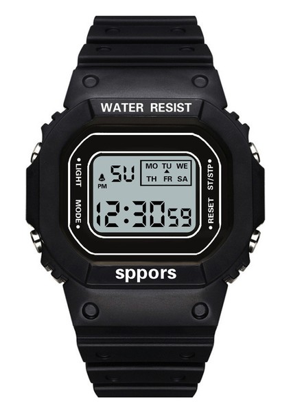 03 Siyah Lüks LED Su Geçirmez Bilek Kadın Izle Analog Dijital Askeri Spor Otomatik Aydınlık Saat Erkekler Su Geçirmez Mekanik (Yurt Dışından)