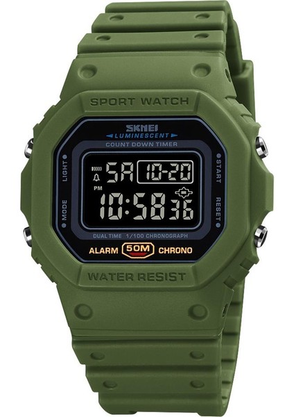 Gri Kamuflaj Skmeı Kare 1628 Erkek Dijital Saat Elektronik Su Geçirmez Aydınlık Ekran 12/24 Saat Tarih Hafta Spor Saat Montre Homme (Yurt Dışından) fiyatları