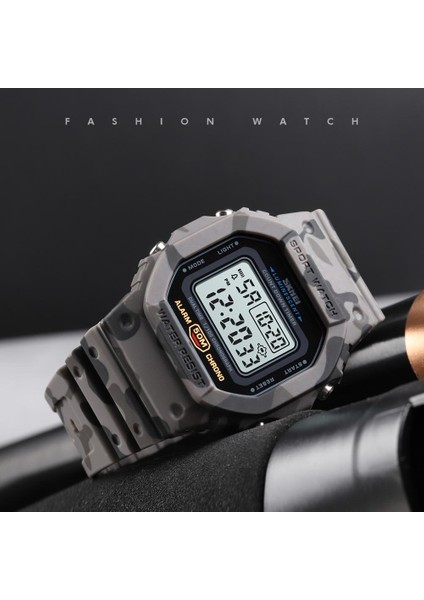 Gri Kamuflaj Skmeı Kare 1628 Erkek Dijital Saat Elektronik Su Geçirmez Aydınlık Ekran 12/24 Saat Tarih Hafta Spor Saat Montre Homme (Yurt Dışından) fırsatları