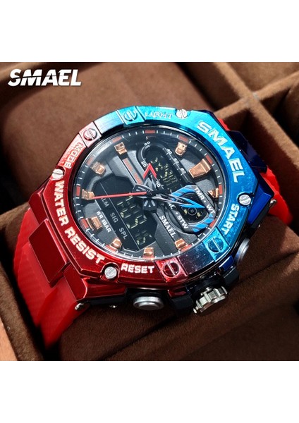 Kırmızı Mavi Smael Ikili Zaman Kırmızı Dijital Izle Erkekler Askeri Spor Chronograph Kuvars Elektronik Kol Saati Tarih Haftası Su Geçirmez 8066 (Yurt Dışından) fiyatları