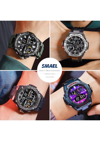 Kırmızı Mavi Smael Ikili Zaman Kırmızı Dijital Izle Erkekler Askeri Spor Chronograph Kuvars Elektronik Kol Saati Tarih Haftası Su Geçirmez 8066 (Yurt Dışından) indirimleri