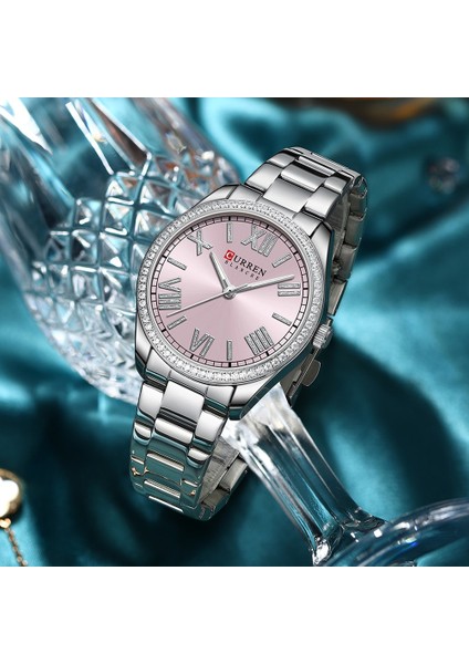 Altın Beyaz Curren Lüks Kuvars Kadın Bileklik Saat Gümüş Büyüleyici Yapay Elmas Kadran Paslanmaz Çelik Bant Aydınlık Eller (Yurt Dışından) modelleri