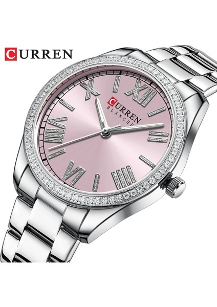 Altın Beyaz Curren Lüks Kuvars Kadın Bileklik Saat Gümüş Büyüleyici Yapay Elmas Kadran Paslanmaz Çelik Bant Aydınlık Eller (Yurt Dışından) fırsatları