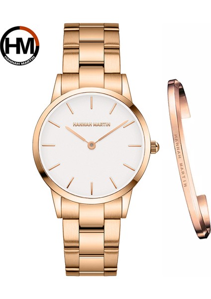 1223FB-SZA 2021 Üst Marka Tasarım Kadın Bilezik Saat Setleri Moda Gül Altın Su Geçirmez Japonya Hareketi Kuvars Izle Paslanmaz Çelik Bant (Yurt Dışından)