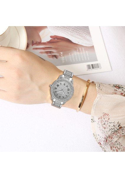 Gümüş Lüks Yıldızlı Gökyüzü Elmas Kadın Izle Altın Bayanlar Bilek Saatler Taklidi Kadın Bilezik Saatler Kadın Relogio Feminino (Yurt Dışından) fırsatları