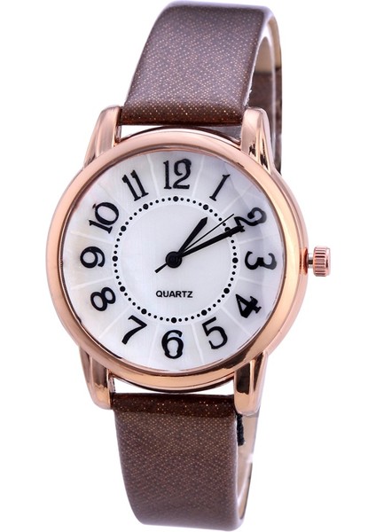 Pembe Kadın Bilezik Izle Kadın Analog Kuvars Saatler Moda Saat Bayanlar Kol Saati Basit Suni Deri Kol Saati (Yurt Dışından)
