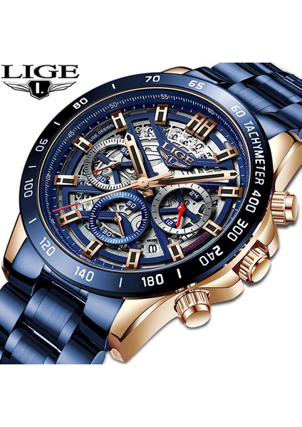 Gümüş Siyah Lıge 2021 Yeni Moda Erkek Saatler Paslanmaz Çelik Üst Marka Lüks Spor Chronograph Kuvars Izle Erkekler Relogio Masculino (Yurt Dışından) fiyatları