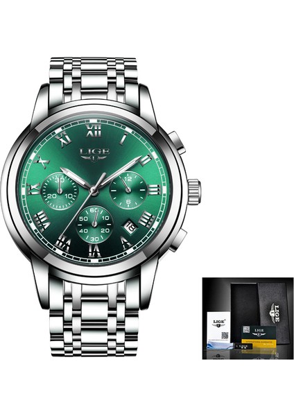 Gümüş Yeşil S 2022 Izle Erkek Lıge Üst Marka Lüks Erkek Saatler Su Geçirmez Tarih Saat Erkek Spor Kuvars Kol Saati Relogio Masculino Kutusu ile (Yurt Dışından)