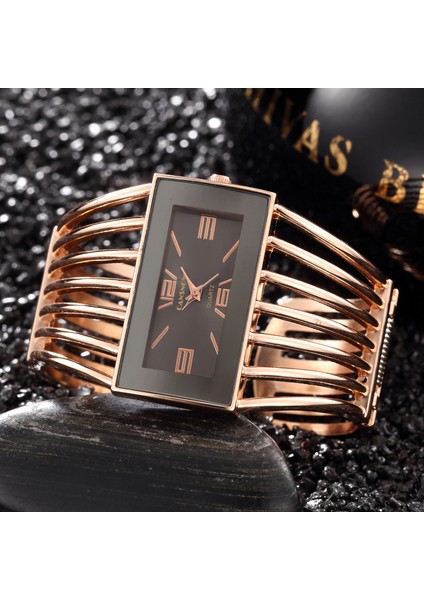 Gümüş Beyaz Kadın Gül Altın Bileklik Bileklik Izle 2019 Yeni Lüks Bayanlar Dikdörtgen Elbise Analog Kuvars Saatler Saat Relogio Feminino (Yurt Dışından) indirimleri