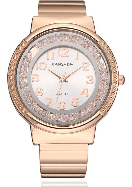 Gül Altın Relojes Mujer Kadın Bilezik Izle Kuvars Kol Saati Taklidi Kristal Moda Gül Altın Rahat Kız Takı Bilezik Saat (Yurt Dışından)