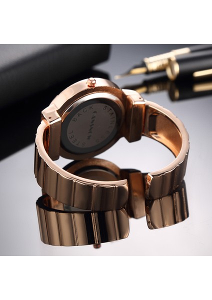 Gül Altın Relojes Mujer Kadın Bilezik Izle Kuvars Kol Saati Taklidi Kristal Moda Gül Altın Rahat Kız Takı Bilezik Saat (Yurt Dışından)