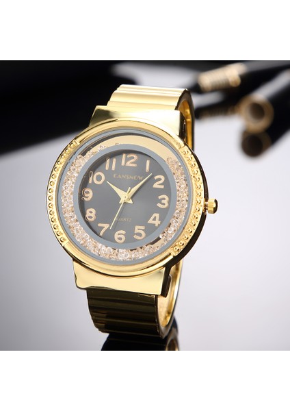 Gül Altın Relojes Mujer Kadın Bilezik Izle Kuvars Kol Saati Taklidi Kristal Moda Gül Altın Rahat Kız Takı Bilezik Saat (Yurt Dışından)