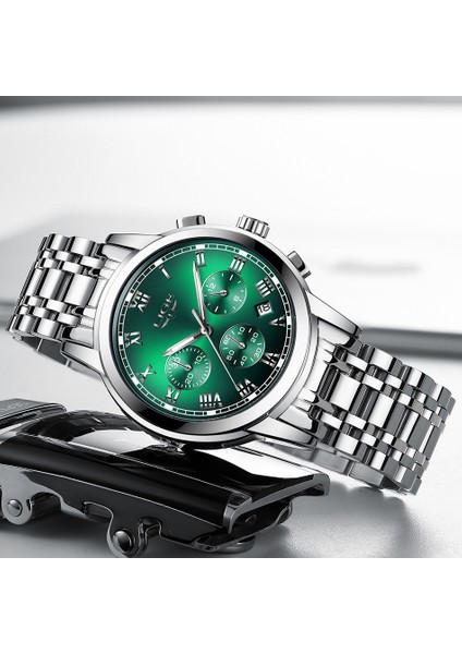 Gümüş Yeşil S 2022 Izle Erkek Lıge Üst Marka Lüks Erkek Saatler Su Geçirmez Tarih Saat Erkek Spor Kuvars Kol Saati Relogio Masculino Kutusu ile (Yurt Dışından) modelleri