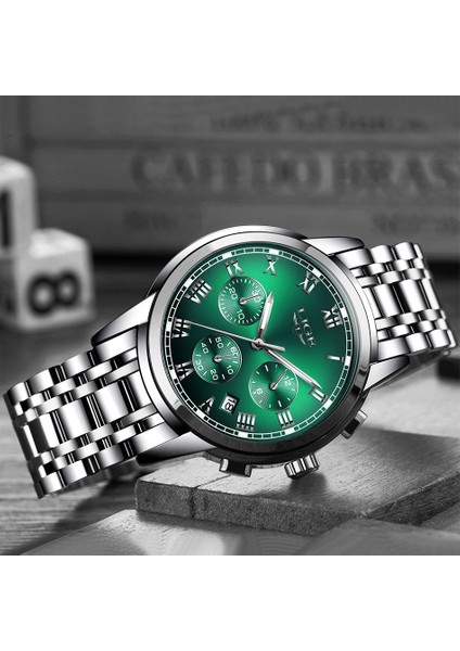 Gümüş Yeşil S 2022 Izle Erkek Lıge Üst Marka Lüks Erkek Saatler Su Geçirmez Tarih Saat Erkek Spor Kuvars Kol Saati Relogio Masculino Kutusu ile (Yurt Dışından) fırsatları