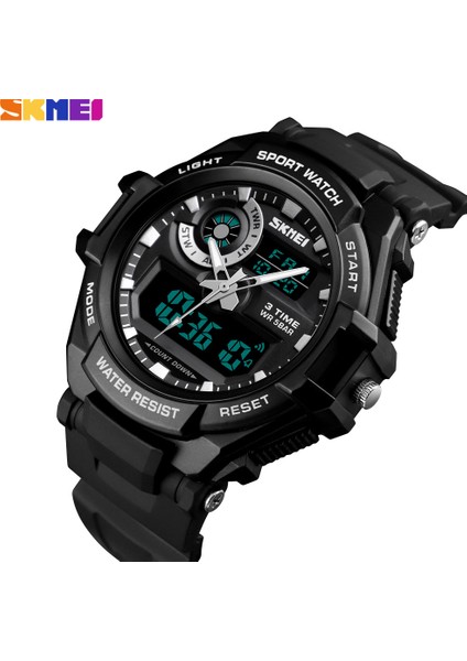 Kırmızı Saat Skmeı Lüks Erkekler Quartz Saat Askeri Chrono Spor Dijital Kol Saati Açık Su Geçirmez 3 Zaman Saati Erkek Relogio Masculino (Yurt Dışından)