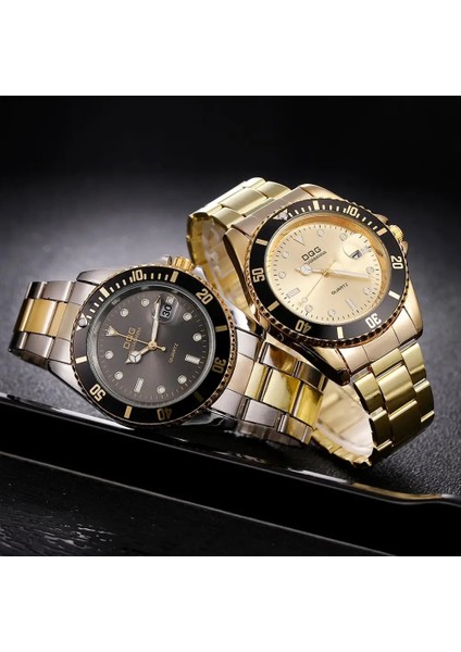 Stil 2 Erkek Saatler 2023 Lüks Marka Casual Kuvars Izle Erkekler Paslanmaz Çelik Tarih Takvim Saatler Relogio Masculino Erkek Yeşil Saat (Yurt Dışından)