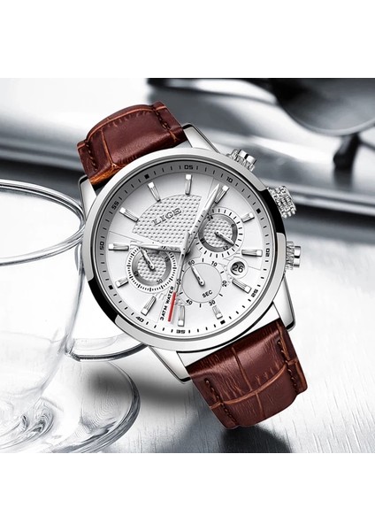 Siyah Mavi Lıge Yeni Erkek Izle Minimalist Deri Kol Saati Chronograph Quartz Saat Spor Su Geçirmez Erkekler Için Izle Tarih Saat Reloj Hombre (Yurt Dışından)