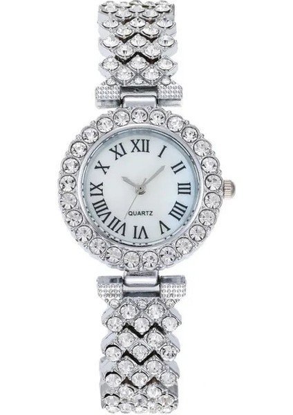 Gümüş Lüks Kadın Saatler Moda Gypsophila Bilezik Izle Kadınlar Için Elmas Kol Saati Bilezik Su Geçirmez Bayan Elbise Izle Saat (Yurt Dışından)