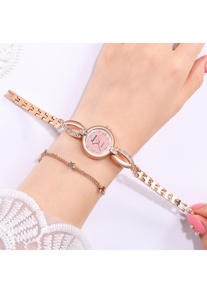 Gül Altın ve Pembe Lüks Kuvars Kol Saati Kadın Moda Kuvars Kadın Kol Saati Güzel Bilezik Izle Elmas Öğrenci Bileklik Saat (Yurt Dışından) fırsatları