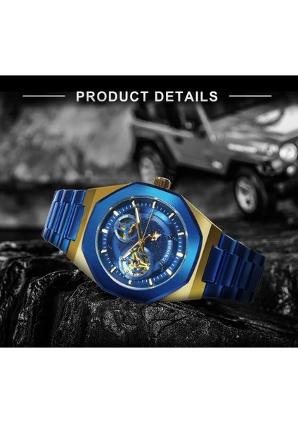 Sıyah Sıyah Erkek Saatler 2021 Otomatik Mekanik Kol Saati Lüks Marka Paslanmaz Çelik Kayış Örgü Kayış Kazanan Saat Relojes Para Hombre (Yurt Dışından) modelleri