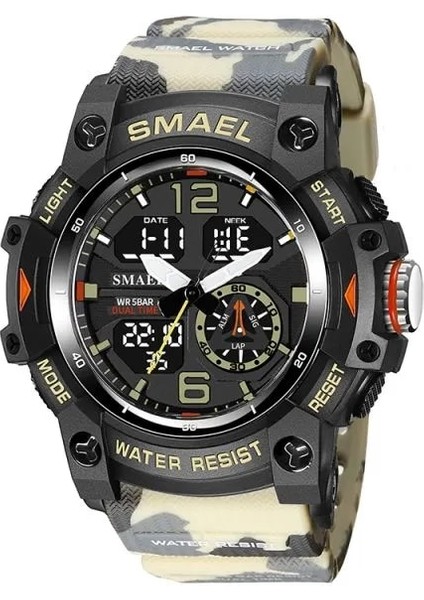 Canmouflage Hakı Smael Sportif Izle Erkekler Için Su Geçirmez Kronograf Alarm Hesap Makinesi Saat Rahat Hediyeler Fikirleri Erkek Reloj Hombre 8007 (Yurt Dışından)