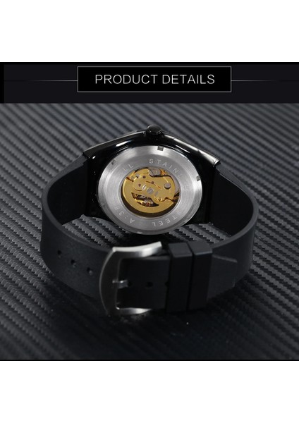 Koyu Grı Kazanan Otomatik Mekanik Izle Erkekler Için Kauçuk Kayış Kadran Erkek Saat Askeri Spor Tarzı Kol Saati Dropshipping (Yurt Dışından) indirimleri