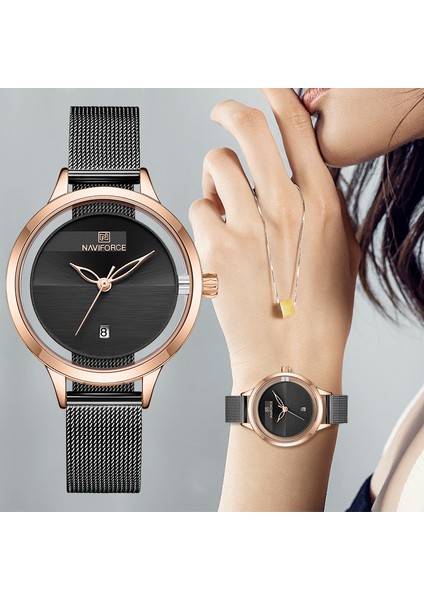 Gül Altın Mavi Navıforce Izle Kadın Üst Lüks Marka Yaratıcı Çelik Hasır Kadın Bilezik Saatler Kız Saat Relogio Feminino Montre Femme (Yurt Dışından) fiyatları