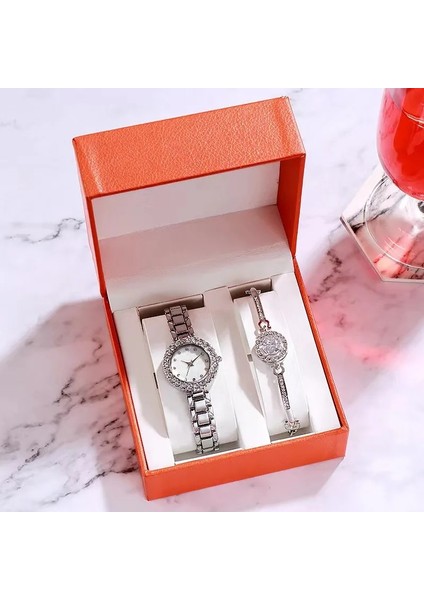 Gül Altın Kadın Bilezik Saatler Çelik Kemer Taklidi Kuvars Kol Saati Kadınlar Için Lüks Moda Seti Izle Kristal Elbise Saatler (Yurt Dışından) modelleri