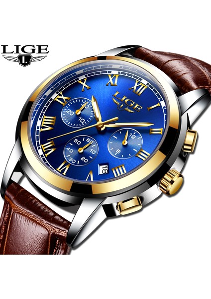 Gümüş Beyaz L Lıge Saatler Erkekler Spor Su Geçirmez Tarih Analog Kuvars Erkek Saatler Erkekler Için Kronograf Iş Saatleri Relogio Masculino + Kutu (Yurt Dışından) fiyatları