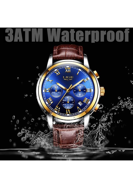 Gümüş Beyaz L Lıge Saatler Erkekler Spor Su Geçirmez Tarih Analog Kuvars Erkek Saatler Erkekler Için Kronograf Iş Saatleri Relogio Masculino + Kutu (Yurt Dışından) fırsatları