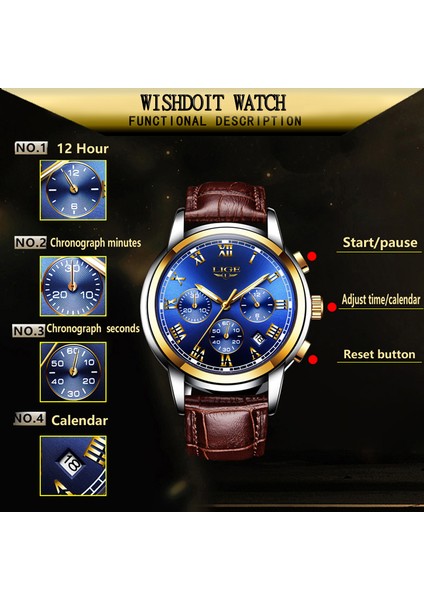 Gümüş Beyaz L Lıge Saatler Erkekler Spor Su Geçirmez Tarih Analog Kuvars Erkek Saatler Erkekler Için Kronograf Iş Saatleri Relogio Masculino + Kutu (Yurt Dışından) indirimleri