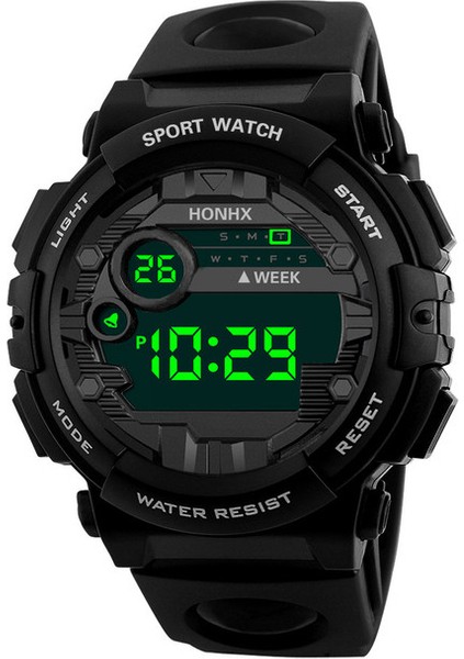 Siyah Moda Işık Kronometre Kadın Dijital Saatler Erkekler LED Dijital Tarih Askeri Spor Kauçuk Kuvars Izle Alarm Su Geçirmez Relógio (Yurt Dışından)