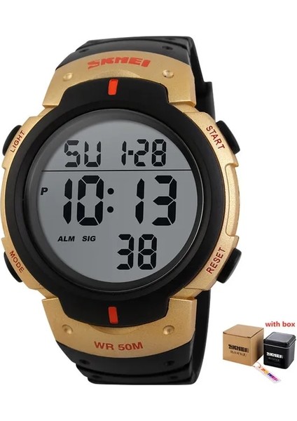 Kutu ile Renk 1 Skmeı Erkekler Spor Saatler Chronos Geri Sayım Erkek Izle Su Geçirmez LED Dijital Saat Adam Elektronik Saat Relogio Masculino 1068 (Yurt Dışından)