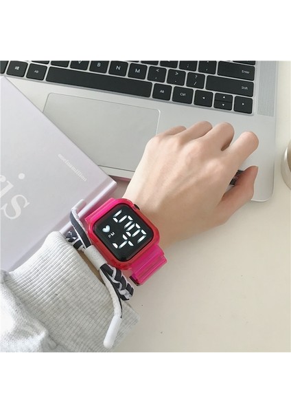 Turuncu Moda Su Geçirmez Erkek Erkek LED Dijital Kronometre Tarih Kauçuk Spor Izle Aydınlık Dijital Saat Lastik Kemer (Yurt Dışından) fırsatları