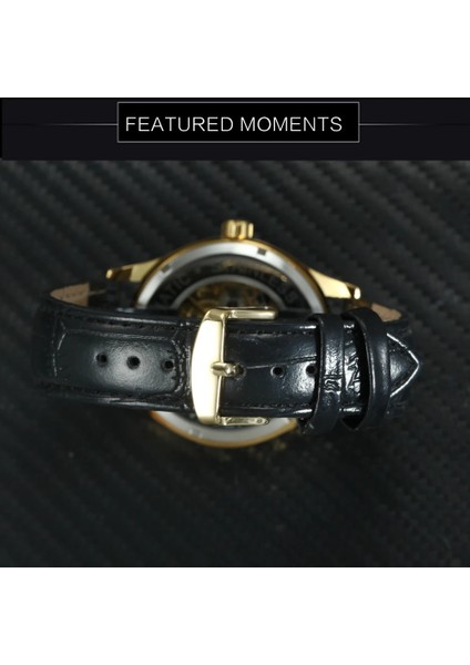 Bo Blk Gümüş Beyaz Kazanan Moda Lüks Bilek Saatler Erkekler Için Altın Mekanik Saat Deri Kayış Kadran Klasik Iş Reloj Hombre (Yurt Dışından)