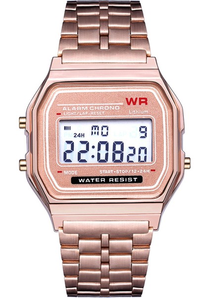 Gül Altın Lüks Erkekler Paslanmaz Çelik Dijital Askeri Armys Spor LED Su Geçirmez Kol Saati Saat Moda Kronograf Kol Saati Relogio (Yurt Dışından)