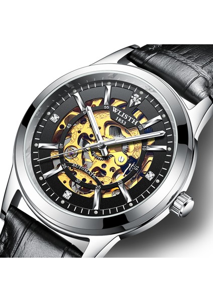 Gül Wlısth Sıcak Satış Erkekler Bilek Mekanik Izle Moda Otomatik Sarma Aydınlık Su Geçirmez Erkek Saatler Reloj Hombre (Yurt Dışından) modelleri