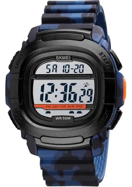 Mavi Kamuflaj Erkek Elbise Saatler Skmeı Moda LED Dijital Spor Kol Saatleri Su Geçirmez Chrono Alarm Geri Sayım Saati Relogio Montre Homme (Yurt Dışından)