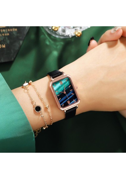 Pembe Bilezik Saatler Kadınlar Için Lüks Moda Kare Alaşım Kadran Kuvars Bayanlar Izle Elbise Saat Kadın Bilek Saatleri Zegarek Damski (Yurt Dışından) fiyatları