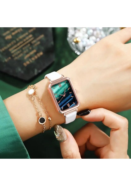 Pembe Bilezik Saatler Kadınlar Için Lüks Moda Kare Alaşım Kadran Kuvars Bayanlar Izle Elbise Saat Kadın Bilek Saatleri Zegarek Damski (Yurt Dışından) fırsatları