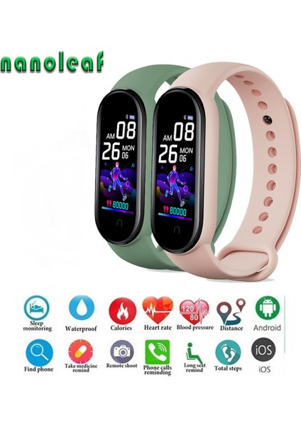 Beyaz Siyah M5 Bileklik Erkek Kadın Akıllı Izle Spor Fitness Izci Nabız Dijital Saat Android Ios Çocuklar Için Kol Saatleri (Yurt Dışından) modelleri